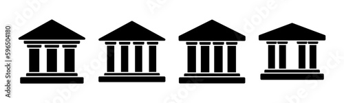 Bank icon vector illustration. Bank sign and symbol, museum, university