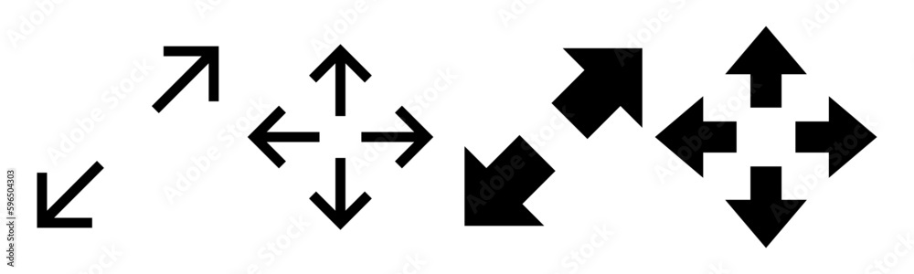 Fullscreen Icon vector illustration. Expand to full screen sign and symbol. Arrows symbol Fullscreen Icon vector illustration. Expand to full screen sign and symbol. Arrows symbol