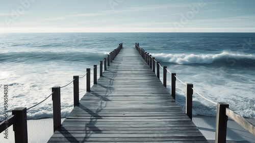 The Pier to Infinity  A Captivating Photo of the Sea and the Sky