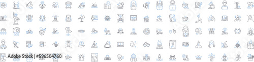 Events and entertainment line icons collection. Concerts, Festivals, Comedy, Theater, Sports, Art, Music vector and linear illustration. Dance,Movies,Gaming outline signs set Generative AI