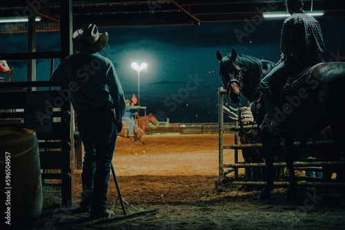 Man watching rodeo
