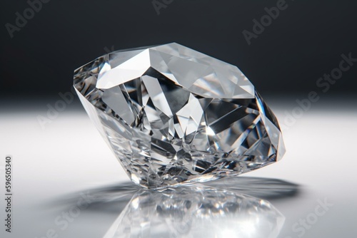 High resolution 3D image of a white background with a diamond. Generative AI