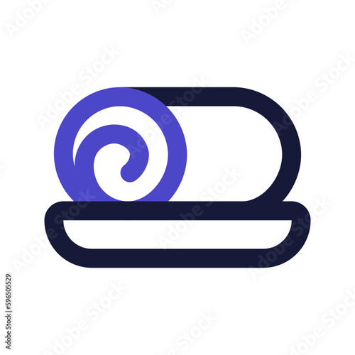 roll cake line color icon