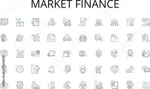 Market finance line icons collection. Snacks, Drinks, Quick, Easy, Neat, Organized, Efficient vector and linear illustration. Munchies,Coffee,Tea outline signs set Generative AI