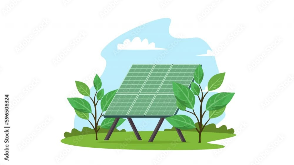 panel solar eco energy animation