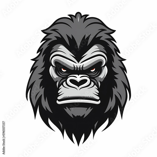 Gorilla Head Logo. Generative AI