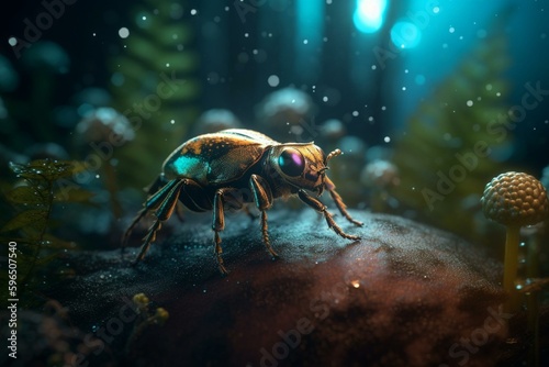 Experience a mesmerizing world of fireflies, moons, and vivid hues with Unreal Engine 5's Bokeh and Ultra-wide angle. Generative AI © Amalthea