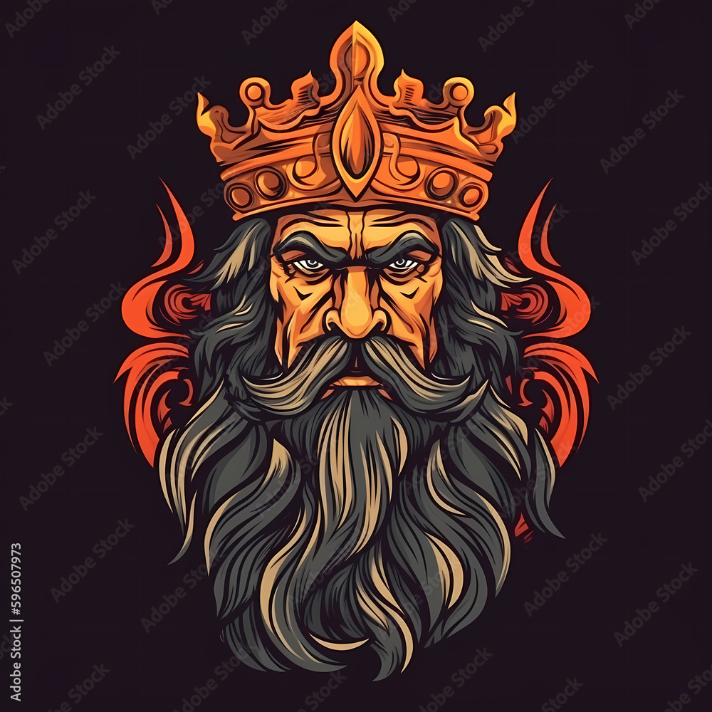 Man King Gamer Logo. Generative AI