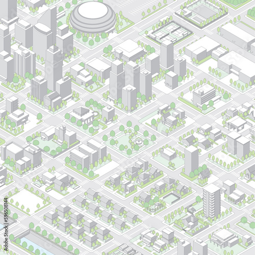 街並みの立体図. 都市の景観. 