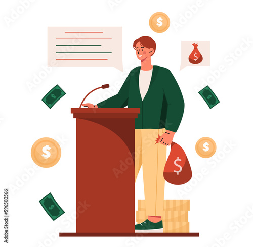 Corrupt politician concept