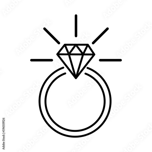Ring icon vector. Simple wedding ring sign illustration on white background..eps