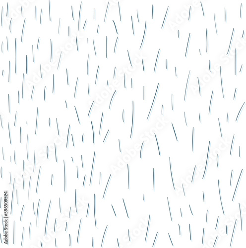 Accumulation of hair or long drops of rain.