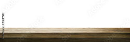 empty wooden table for various uses with transparent PNG background - easy modification
