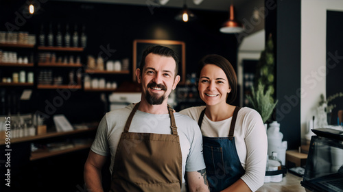  Empowering Entrepreneurship: A Captivating Image of a Small Business Owner couples' Journey to Success