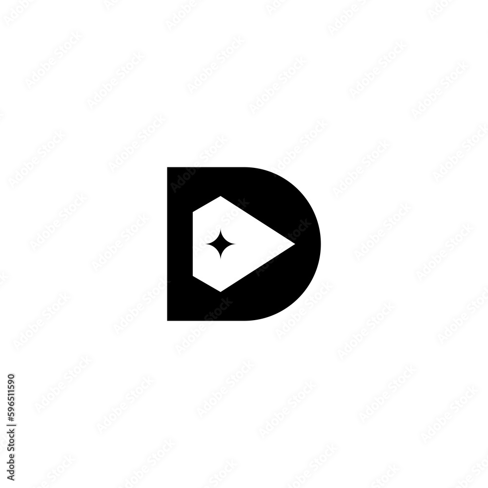 logo D & diamond combination color black luxury