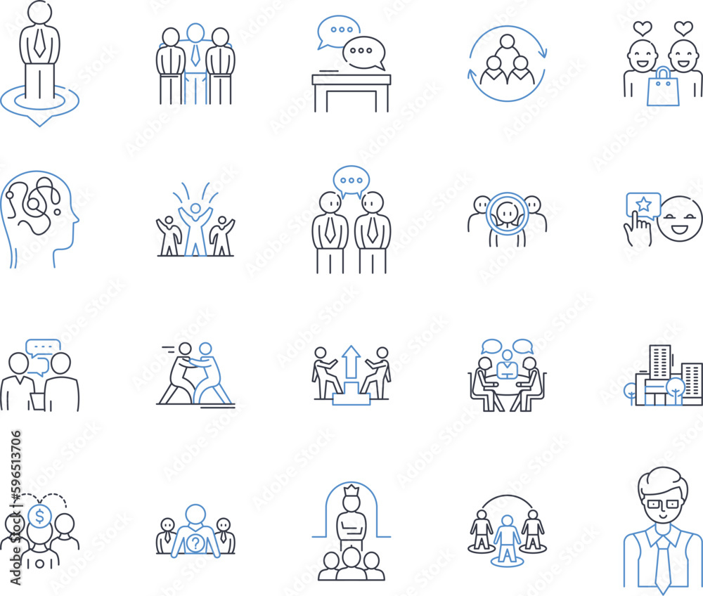 Digital seminar line icons collection. Webinar, Virtual, Online, Cyber, Technical, Virtual learning, Internet vector and linear illustration. E-learning,Computing,Remote outline signs Generative AI