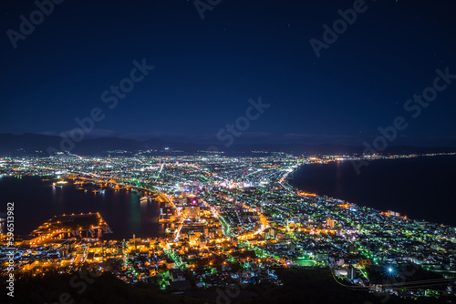 函館の夜景_日本三大夜景_北海道函館市函館山から眺めるパノラマ夜景
