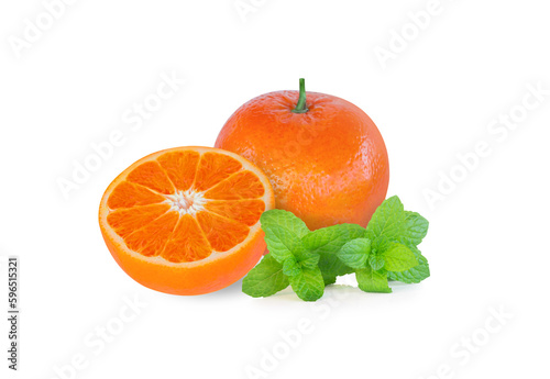 Fresh orange fruit isolated on white background © mraoraor