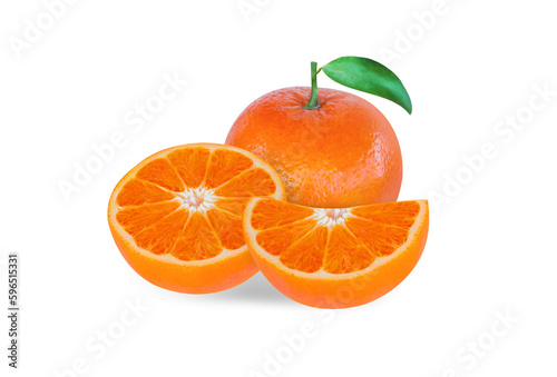 Fototapeta Naklejka Na Ścianę i Meble -  Fresh orange fruit  isolated on white background