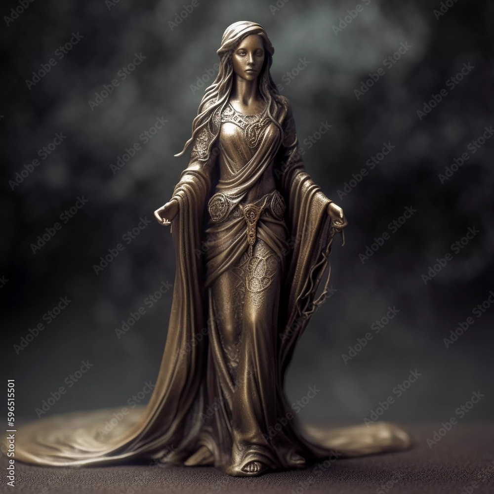 statue of a medieval mage, Generative AI statue of a medieval mage, Generative AI