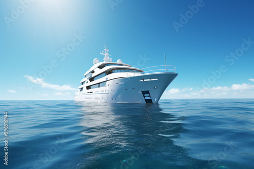 luxury yacht in the sea, Generative AI   © Jhati
