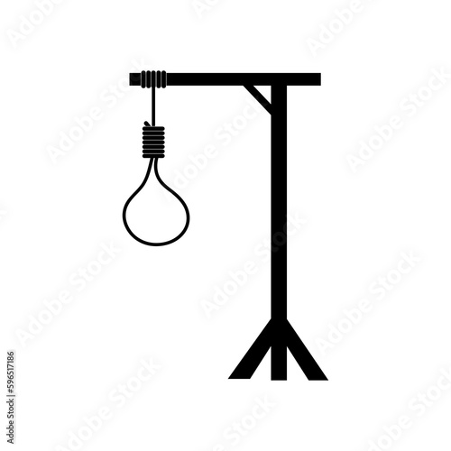 Gibbet, public execution instrument vector icon on white background..eps