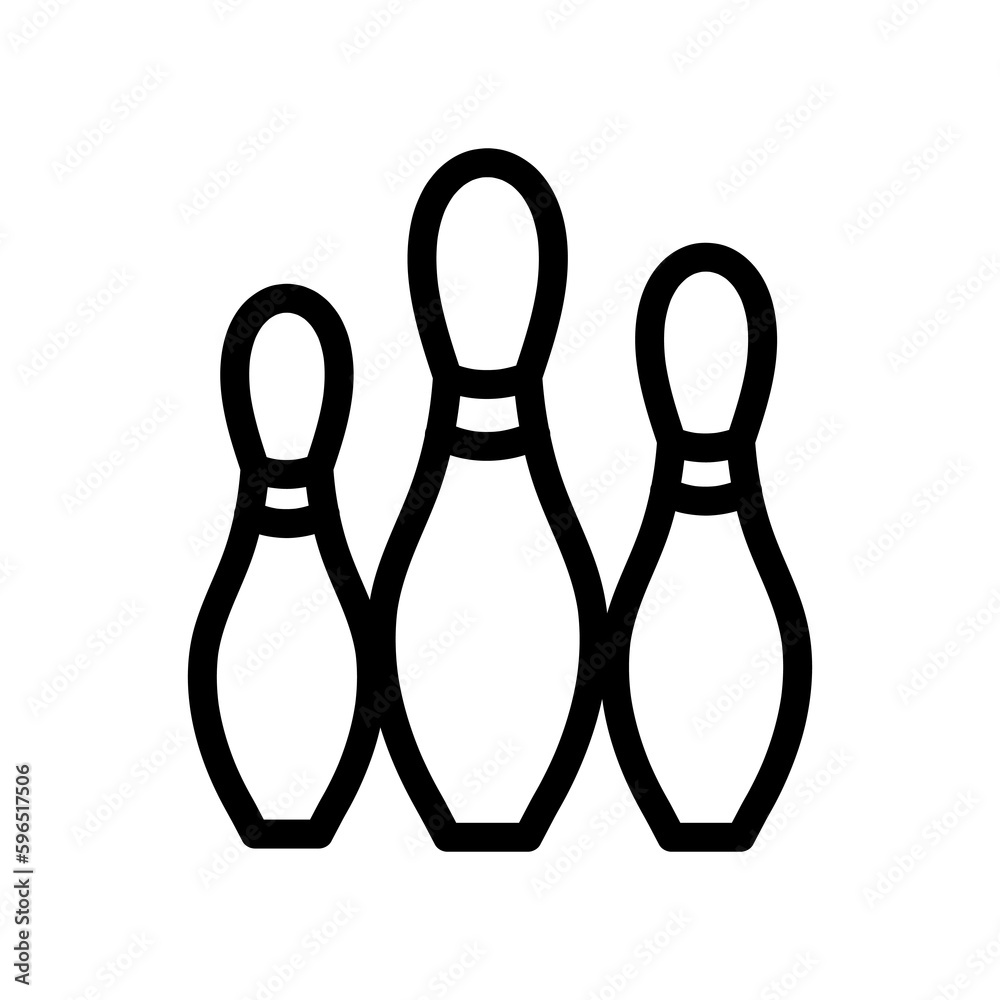 Pin Bowling and Bowling Ball Symbol Icon Vector Design Illustration on white background..eps