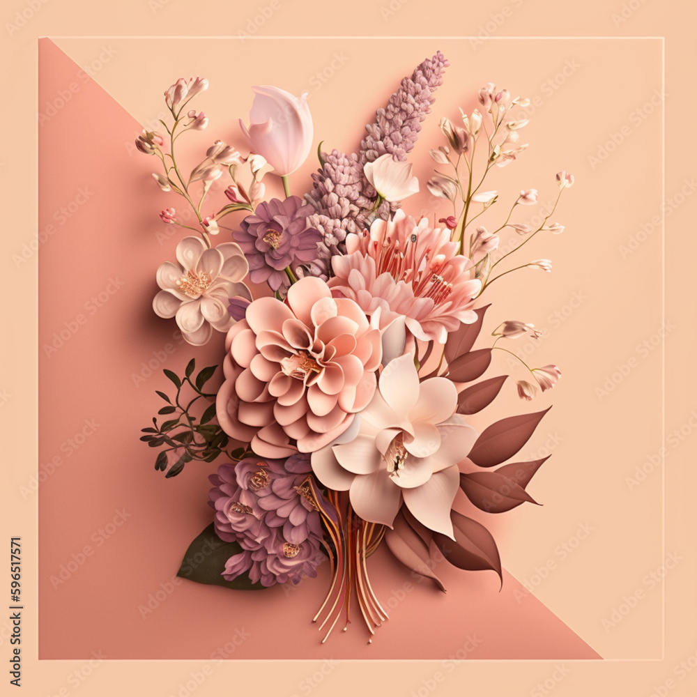 Floral bouquet still life made with AI Generative