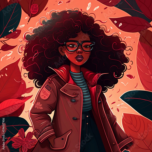 Female African American detective, Created with generative AI