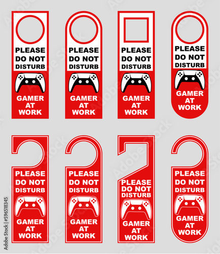 do not disturb handle knob tags gamer at work signage controller game prohibition door hanger printable card