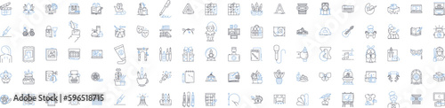 Crafty creations line icons collection. Artistic, Handmade, Unique, Creative, Innovative, Colorful, Whimsical vector and linear illustration. Personalized,Quirky,Eco-friendly outline Generative AI