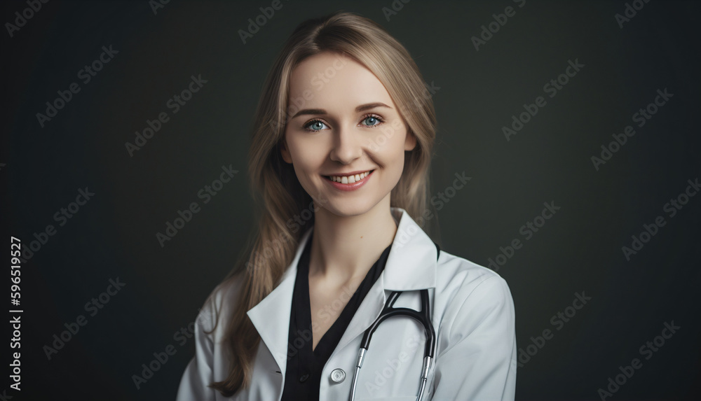 Female Doctor with Stethoscope: Providing medicine and Healthcare Services Female Doctor with Stethoscope: Providing medicine and Healthcare Services