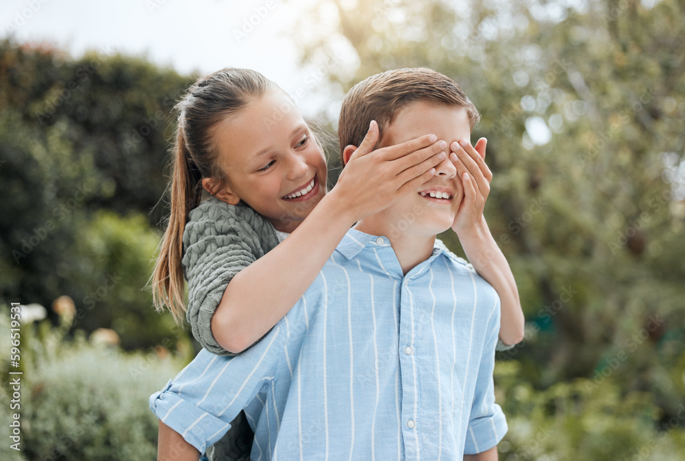 Youre looking. Shot of two young siblings bonding while outside together. Youre looking. Shot of two young siblings bonding while outside together.