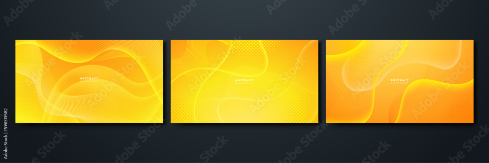 Abstract yellow geometric background. Modern background design. Liquid color. Fluid shapes composition. Fit for presentation design. website, basis for banners, wallpapers, brochure, posters
