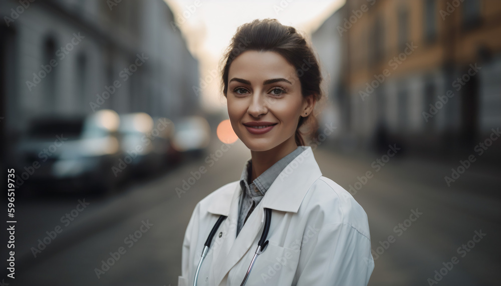 Female Doctor with Stethoscope: Providing medicine and Healthcare Services Female Doctor with Stethoscope: Providing medicine and Healthcare Services