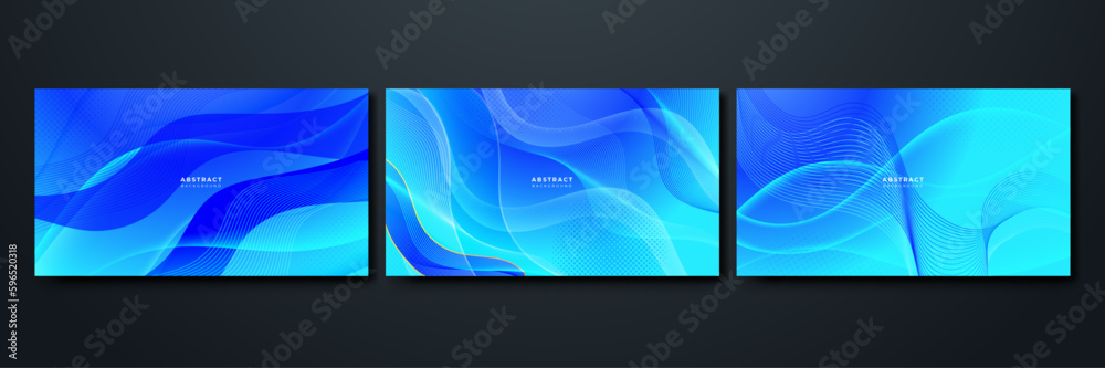 Blue Abstract Vector Background. Wave Background. Vector Illustration