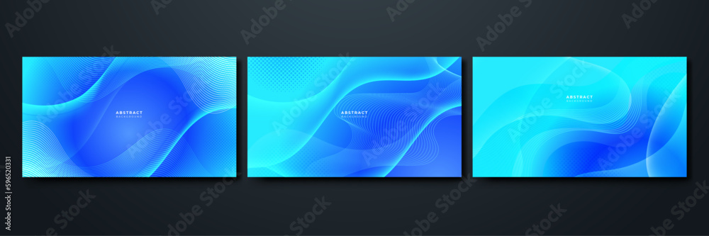 Abstract wave element for design. Digital frequency track equalizer. Stylized line art background. Blue shiny wave with lines created using blend tool. Curved wavy line, smooth stripe Vector