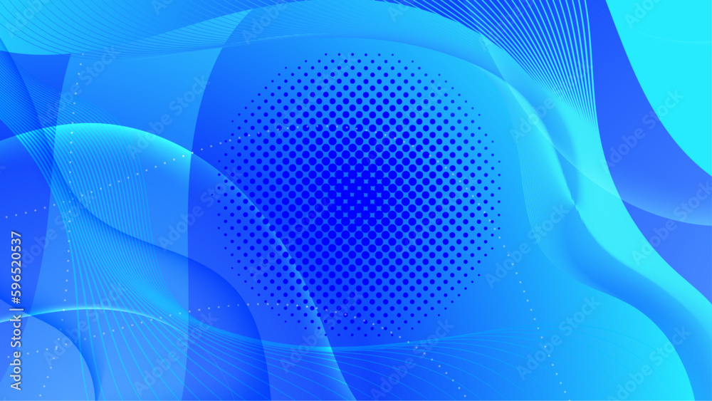 Naklejka premium Blue Abstract Vector Background. Wave Background. Vector Illustration