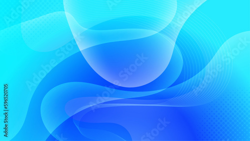 Abstract modern blue gradient waves overlap background with copy space for text. Minimal concept. Vector illustration