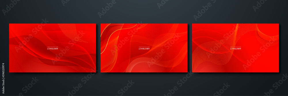 Abstract modern red gradient waves overlap background with copy space for text. Minimal concept. Vector illustration Abstract modern red gradient waves overlap background with copy space for text. Minimal concept. Vector illustration