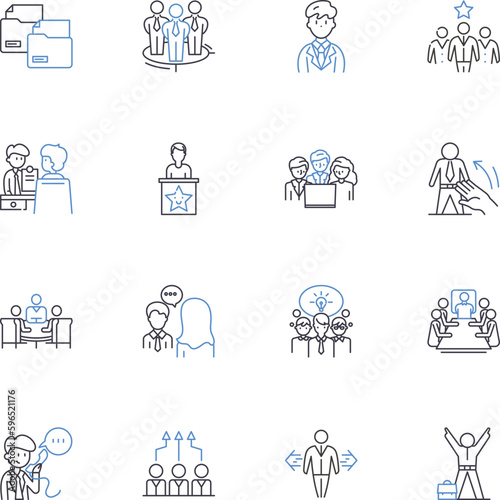 Task prioritization line icons collection. Time-management, Priority, Urgency, Deadline, Importance, Organization, Efficiency vector and linear illustration. Focus,Productivity,Planning Generative AI