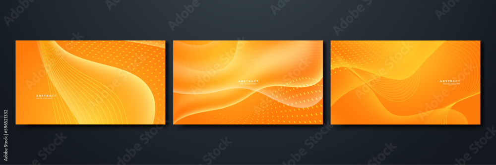 Naklejka premium Abstract orange wave background. Dynamic shapes composition. Modern template design for covers, brochures, web and banners.