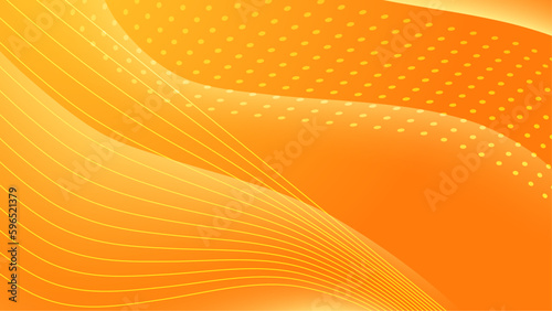 Abstract modern orange gradient waves overlap background with copy space for text. Minimal concept. Vector illustration
