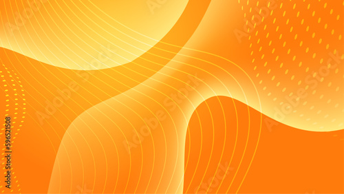 Minimal orange geometric background. Dynamic shapes composition.