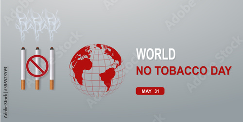 Campaign card against smoking on World No Tobacco Day Reminder of the effects of smoking on yourself, your family and society.