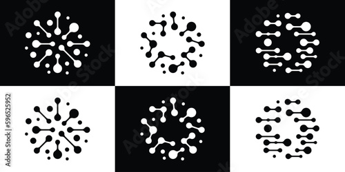 circle connection logo design technology icon vector illustration