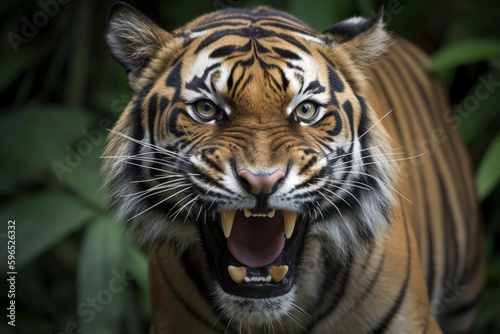 cool sumatra tiger roar