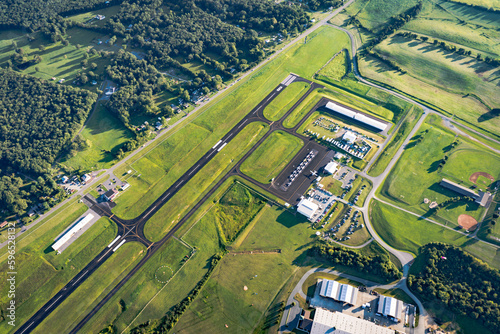 Aerial View of municipal airport in Virginia