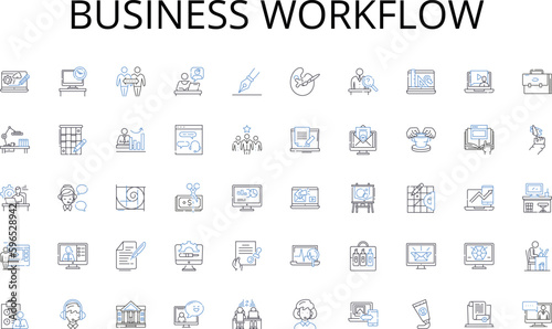 Business workflow line icons collection. Assessment, Evaluation, Measurement, Analysis, Verification, Examination, Review vector and linear illustration. Audit,Survey,Checkup outline Generative AI
