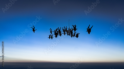 Skydive Formation Silhouette 